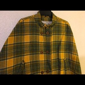 Vintage Plaid Cape Coat Jacket Sz L